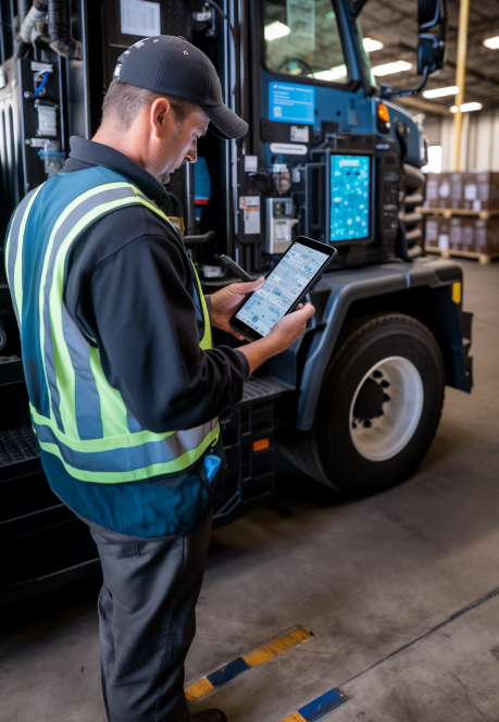 A field service worker using Cantara.